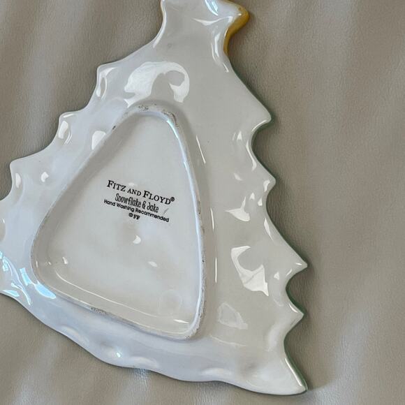 Fitz And Floyd Snowflake & Jake Snack Plate Christmas Tree Holiday Platter - Picture 7 of 9
